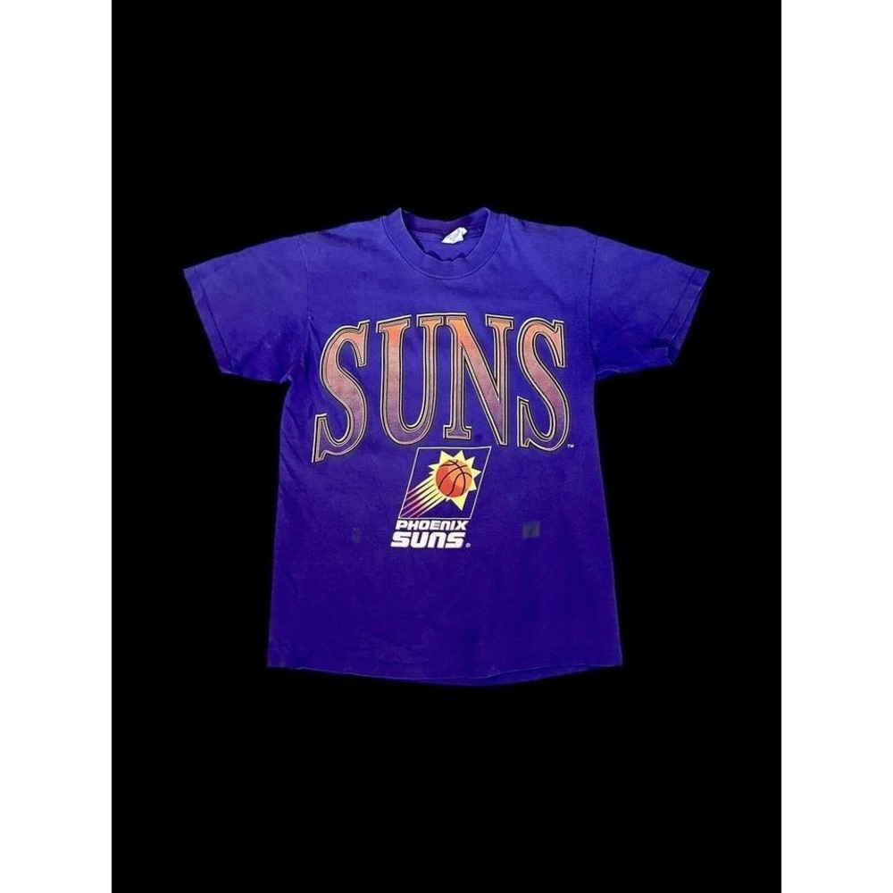 Vintage 90's Phoenix Suns T Shirt Logo 7 Men's Size Medium Purple And Orange NBA
